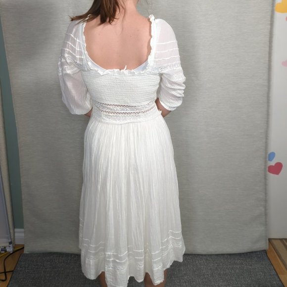 Free People white lace embroidered Dress - Picture 4 of 11